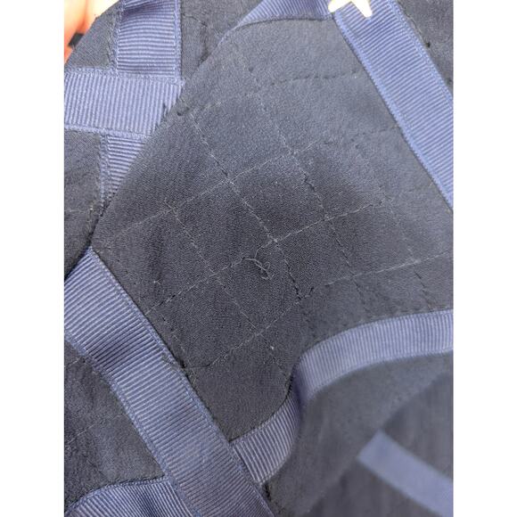 Vintage Peter Nygard Navy Silk Bomber with Ribbon and Gold Accents - Picture 13 of 13